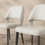 Load image into Gallery viewer, Modern Upholstered Dining Chair Minimalist Open Back Soft Seat Accent Chair with Metal Legs