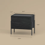 Load image into Gallery viewer, Modern Nightstand with Black Metal Legs Natural Wood Finish & Spacious Drawer