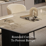 Load image into Gallery viewer, Minimalist Luxury Dining Table Natural Marble Grain Stone Tabletop