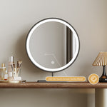 Load image into Gallery viewer, Modern Makeup Vanity LED Mirror and Stool Spacious Storage Rotatable Design