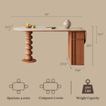 Load image into Gallery viewer, Modern Dining Table Solid Wood Base Ceramic Stone Top Minimalist Design