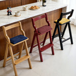 Load image into Gallery viewer, Modern Minimalist Counter Stool Solid Wood Bar Chair with Upholstered Seat 1 Piece