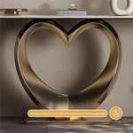 Load image into Gallery viewer, Elegant Heart-Shaped Base Console Table in Gold with Marble Top