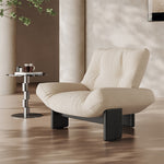 Load image into Gallery viewer, Modern Sculptural Lounge Chair Curved Upholstered Accent Chair with Solid Wood Base Minimalist Leisure Chair