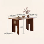 Load image into Gallery viewer, Mid Century Sintered Stone Top Dining Table With Geometric Wooden Legs