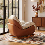 Load image into Gallery viewer, Cozy Printed Rocking Lounge Chair with Wraparound Back and Plush Cushion