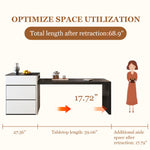Load image into Gallery viewer, Black & White Extendable Kitchen Island with Storage and Built-In Power Outlets