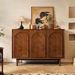 Load image into Gallery viewer, 47.2''/62.9'' Modern Solid Wood Sideboard Cabinet Storage Buffet with Drawers & Arched Door Design