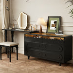 Load image into Gallery viewer, Vintage Solid Wood Shoe Cabinet with Extendable Tabletop Mid-Century Entryway Storage Console with Drawers