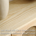 Load image into Gallery viewer, 59'' Modern Cane Sideboard Cabinet Wooden Buffet Storage Cabinet with Woven Doors