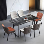 Load image into Gallery viewer, Set of 2 Modern Elegant Dining Chairs Premium Leather Upholstery with Sleek Metal Legs