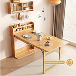 Load image into Gallery viewer, 62'' Foldable Multifunctional Dining Table Integrated Storage Solid Wood Texture Multi-Scene Fit