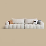 Load image into Gallery viewer, Modern Channel-Tufted Snow Velvet Sofa with Latex Cushioning
