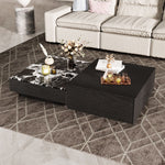 Load image into Gallery viewer, 55'' Modern Square Marble and Wood Coffee Table Elegant Design