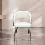 Load image into Gallery viewer, Modern Cream Dining Chair with Curved Open Back and Metal Legs 1 Piece