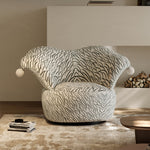 Load image into Gallery viewer, Curved Wingback Jester Style Swivel Chair with Soft Textile Upholstery