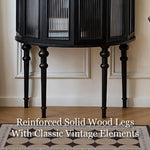 Load image into Gallery viewer, 31.2“ ”Solid Wood Curved Entryway Console Table with Glass Panel Doors