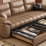 Load image into Gallery viewer, 89.7'' Cat Scratch-Resistant Sofa Bed Hidden Storage Convertible Design Durable Comfort