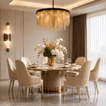 Load image into Gallery viewer, Modern Upholstered Dining Chair Set of 2 with Gold-Tipped Legs and Curved Armrests