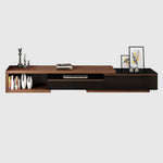 Load image into Gallery viewer, 78.7'' Modern Walnut & Black Extendable TV Console Adjustable Media Stand with Large Storage Capacity