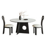 Load image into Gallery viewer, Contemporary Round Dining Table Black Wooden Base
