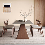 Load image into Gallery viewer, Contemporary Wooden Dining Table with Ceramic Top Modern Aesthetic
