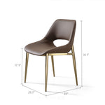 Load image into Gallery viewer, Modern Brown Dining Chair with Cutout Back and Gold Metal Legs 1 Piece