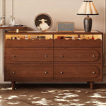 Load image into Gallery viewer, Vintage Solid Wood Shoe Cabinet with Extendable Tabletop Mid-Century Entryway Storage Console with Drawers