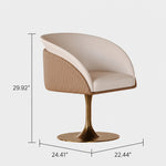 Load image into Gallery viewer, Modern Luxury Swivel Accent Chair Upholstered Vanity Chair with Gold Pedestal Base 1 Piece