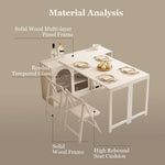 Load image into Gallery viewer, Multi-Functional Dining Table Rotating & Foldable Sideboard Sintered Stone Top Storage Cabinet with Fluted Glass Doors