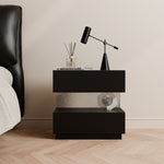 Load image into Gallery viewer, Contemporary Black Nightstand with Scratch-Resistant Leather & Motion Sensor Lighting