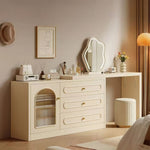 Load image into Gallery viewer, Modern Cream Vanity Desk with Storage Drawers (not including mirror & stool)