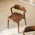 Load image into Gallery viewer, Mid-Century Solid Wood Dining Chair with Curved Armrests 1 Piece