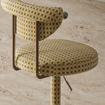 Load image into Gallery viewer, 1 Piece Modern Adjustable Bar Stool with Geometric Woven Velvet Upholstery and Stainless Steel Base