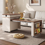 Load image into Gallery viewer, Modern Lift Top Coffee Table with Storage Extendable Wooden Coffee Table with Open Shelves Multi-Functional Living Room Table