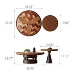 Load image into Gallery viewer, Modern Round Nesting Coffee Table Set Artistic Wood Grain Accent Tea Table