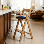Load image into Gallery viewer, Modern Minimalist Counter Stool Solid Wood Bar Chair with Upholstered Seat 1 Piece