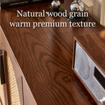 Load image into Gallery viewer, 59'' Mid-Century Modern Rattan Door Sideboard Cabinet Solid Wood Buffet Storage Console for Dining Room & Living Room