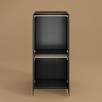 Load image into Gallery viewer, 78" Modern Double-Door Wardrobe in Dark Wood Finish with Divided Storage