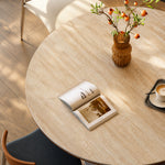 Load image into Gallery viewer, 31.49" Modern Round Meeting Table Walnut Wood Veneer Pedestal Base Compact Dining & Conversation Table