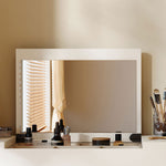Load image into Gallery viewer, White Makeup Vanity Table with Mirror Stool Storage Cabinet