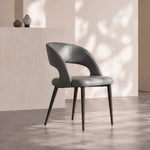 Load image into Gallery viewer, Matte Black Carbon Steel Leg Two Tone Faux Leather Dining Side Chair 1 Piece