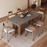Load image into Gallery viewer, Dining Table Stone-Look Ceramic Top Solid Wood Base Modern Minimalist Design
