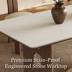 Load image into Gallery viewer, 62.9'' Dining Table Modern Design Elegant Appearance Spacious Surface for Dining and Gathering