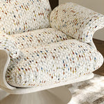 Load image into Gallery viewer, Modern Swivel Lounge Chair with Speckled Jacquard Upholstery Curved Wood Frame and Stainless Steel Base