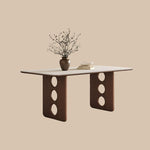 Load image into Gallery viewer, 62.9'' Dining Table Modern Design Elegant Appearance Spacious Surface for Dining and Gathering