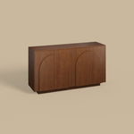 Load image into Gallery viewer, 54.6'' Modern Wood Sideboard Cabinet with Elegant Arched Panel Doors Spacious Storage & Warm Natural Finish for Dining and Living Spaces