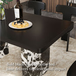 Load image into Gallery viewer, 54.6"/62.4" Modern Italian Dining Table Black Marble Base & Minimalist Luxury Design