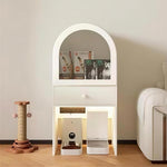 Load image into Gallery viewer, Modern Arched Pet Storage Cabinet Cat House Feeding Station Multi Functional Storage Unit