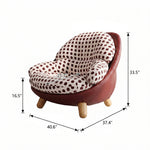 Load image into Gallery viewer, Modern Polka Dot Lounge Chair with Rounded Cushion & Wood Legs